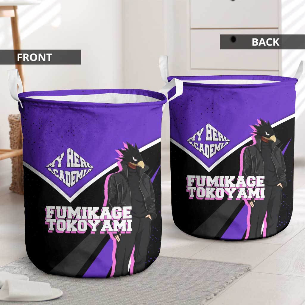 Fumikage Tokoyami My Hero Academia Laundry Basket Anime Grunge Splatter Graphic Style