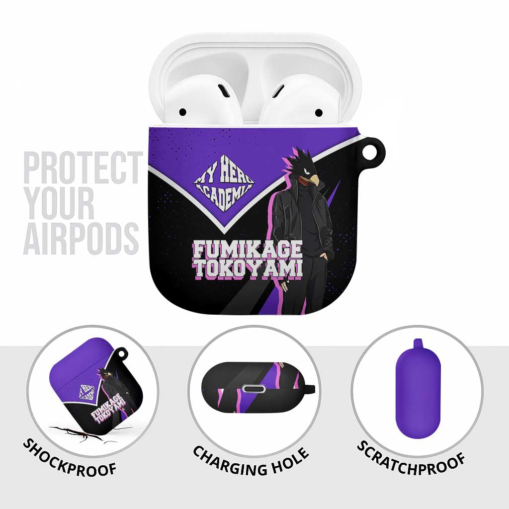Fumikage Tokoyami My Hero Academia AirPods Case Anime Grunge Splatter Graphic Style