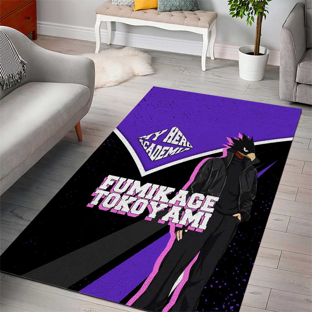 Fumikage Tokoyami My Hero Academia Area Rug Anime Grunge Splatter Graphic Style