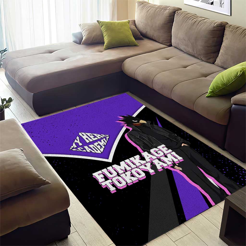 Fumikage Tokoyami My Hero Academia Area Rug Anime Grunge Splatter Graphic Style