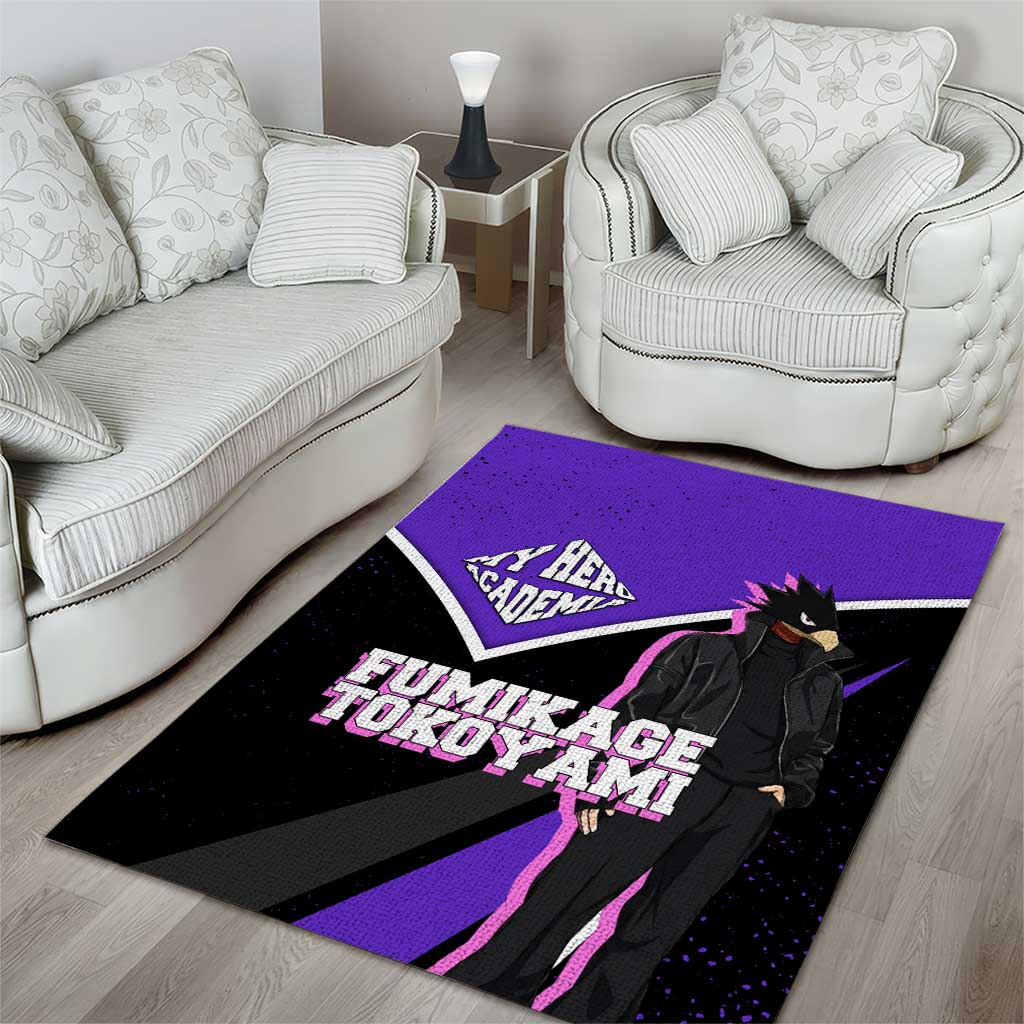 Fumikage Tokoyami My Hero Academia Area Rug Anime Grunge Splatter Graphic Style