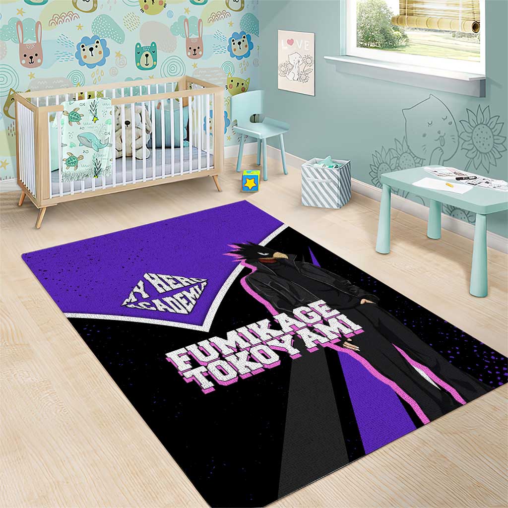 Fumikage Tokoyami My Hero Academia Area Rug Anime Grunge Splatter Graphic Style