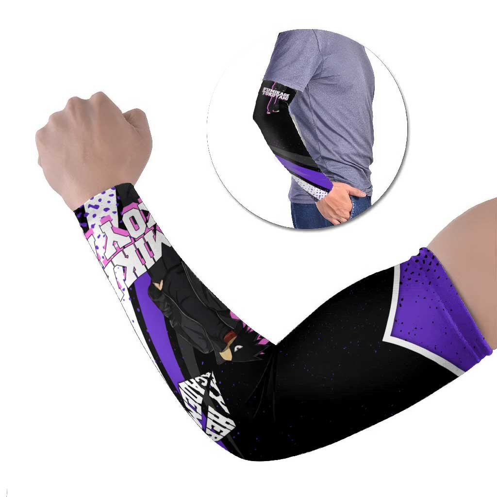 Fumikage Tokoyami My Hero Academia Arm Sleeves Anime Grunge Splatter Graphic Style