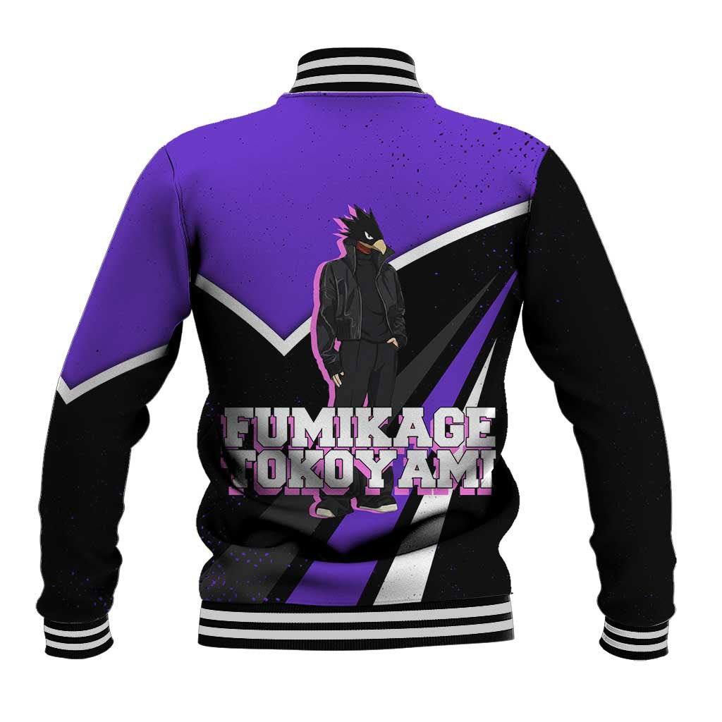 Fumikage Tokoyami My Hero Academia Baseball Jacket Anime Grunge Splatter Graphic Style