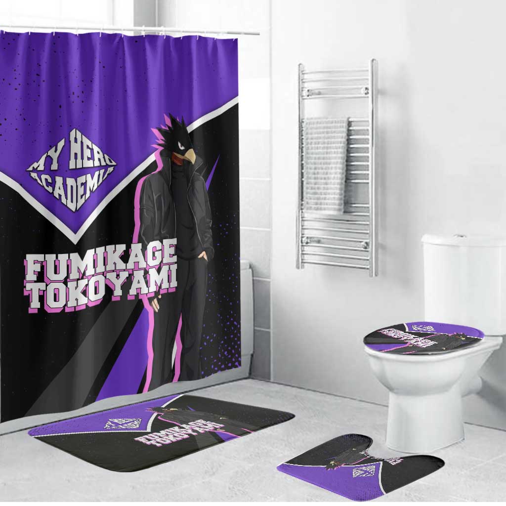 Fumikage Tokoyami My Hero Academia Bathroom Set Anime Grunge Splatter Graphic Style