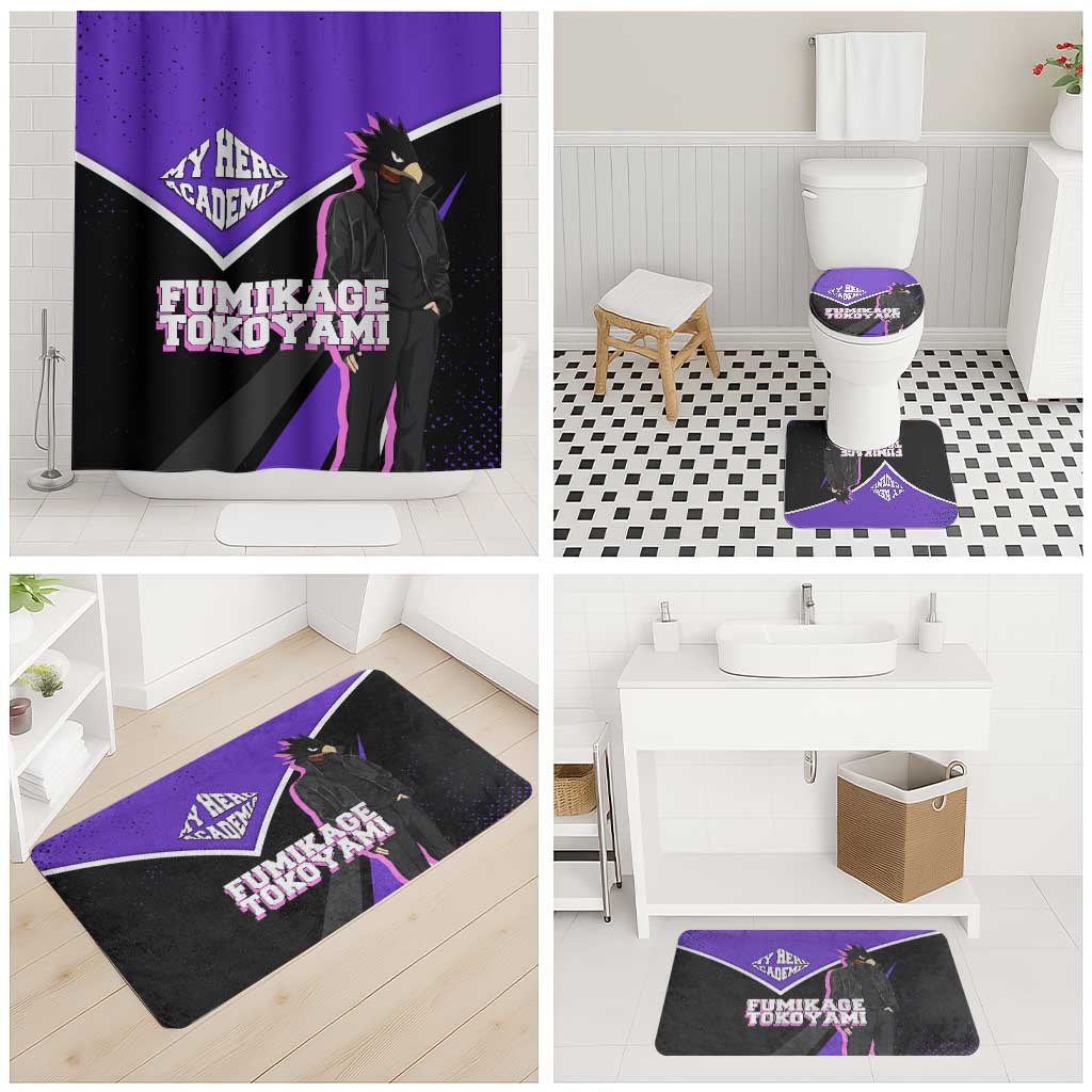 Fumikage Tokoyami My Hero Academia Bathroom Set Anime Grunge Splatter Graphic Style