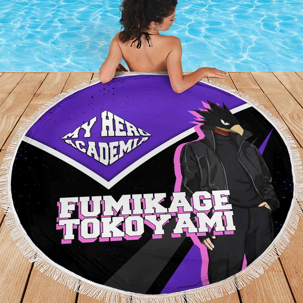 Fumikage Tokoyami My Hero Academia Beach Blanket Anime Grunge Splatter Graphic Style