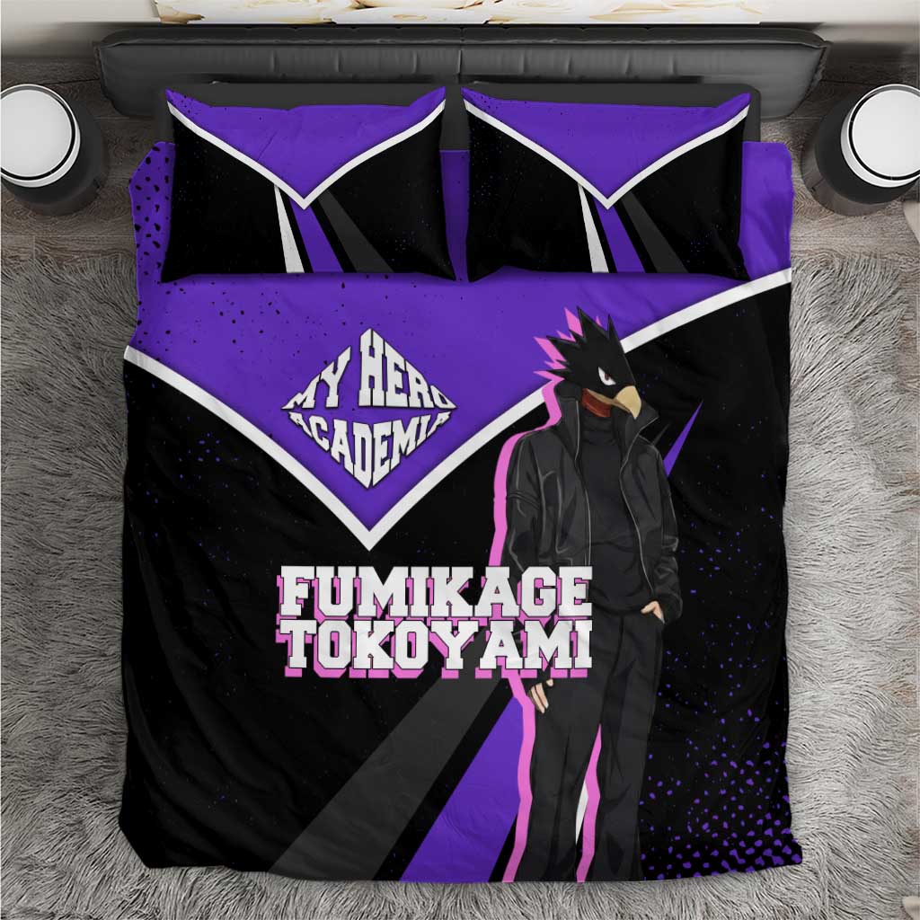 Fumikage Tokoyami My Hero Academia Bedding Set Anime Grunge Splatter Graphic Style
