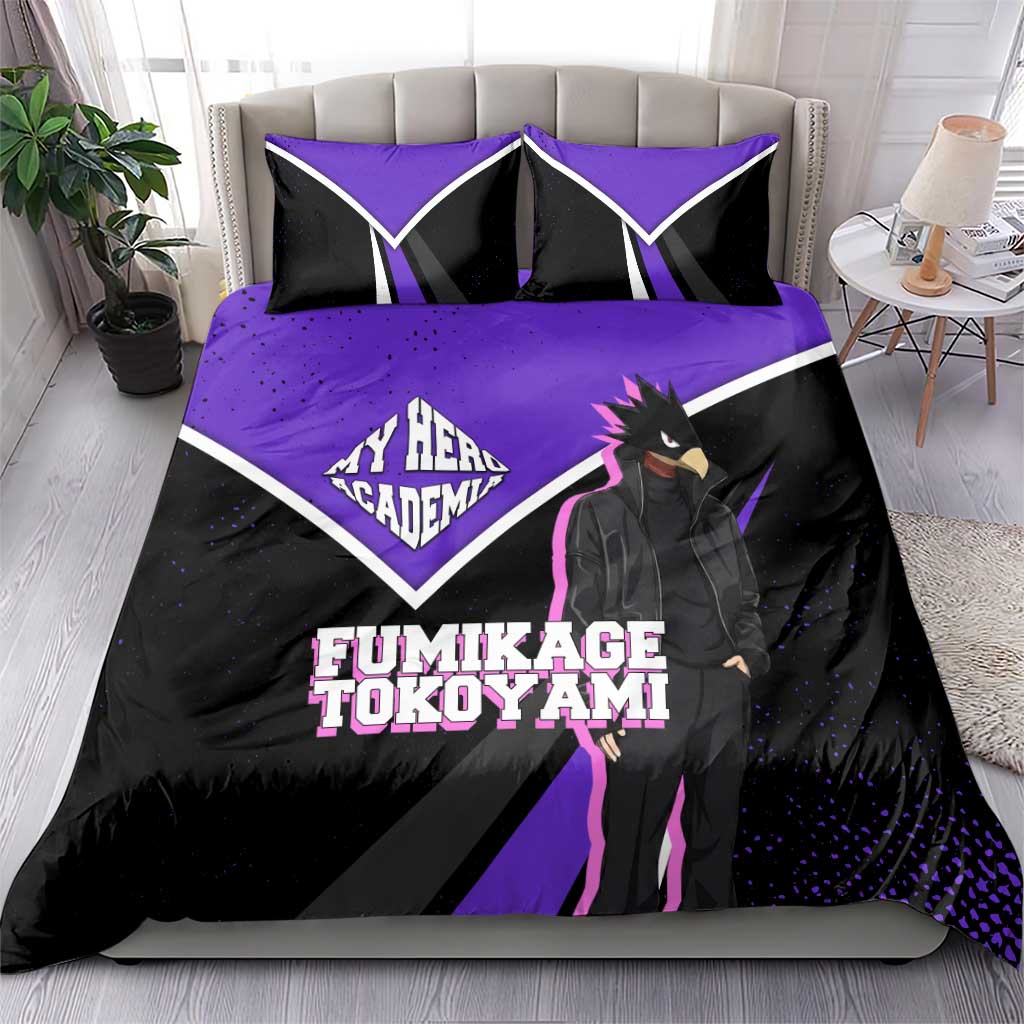 Fumikage Tokoyami My Hero Academia Bedding Set Anime Grunge Splatter Graphic Style