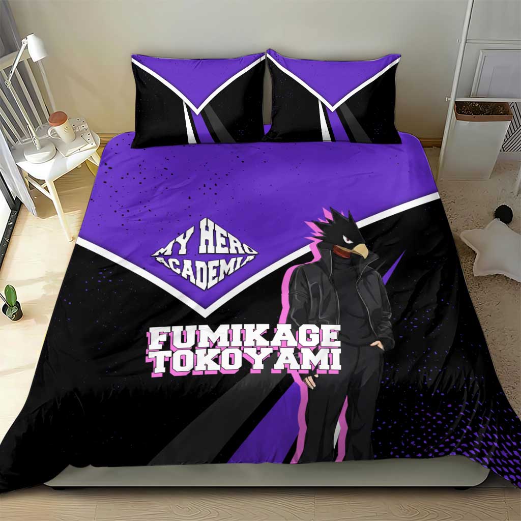 Fumikage Tokoyami My Hero Academia Bedding Set Anime Grunge Splatter Graphic Style