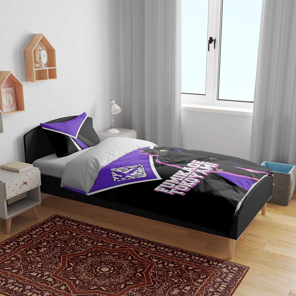 Fumikage Tokoyami My Hero Academia Bedding Set Anime Grunge Splatter Graphic Style