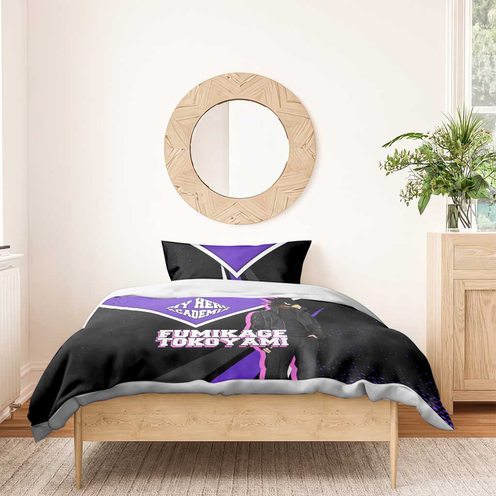 Fumikage Tokoyami My Hero Academia Bedding Set Anime Grunge Splatter Graphic Style