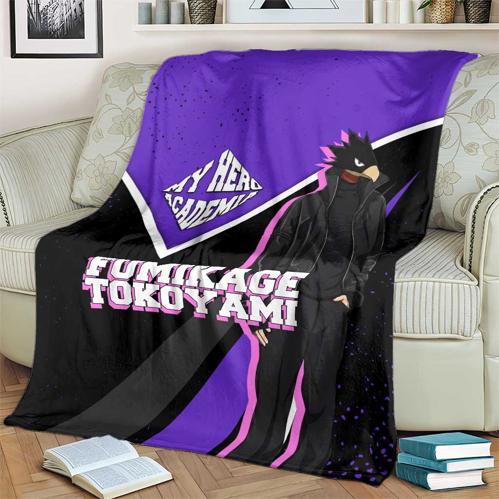 Fumikage Tokoyami My Hero Academia Blanket Anime Grunge Splatter Graphic Style