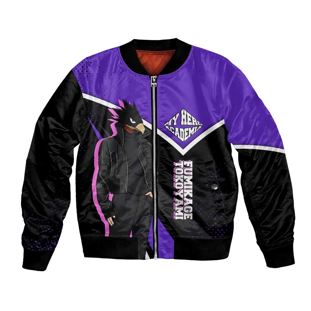 Fumikage Tokoyami My Hero Academia Bomber Jacket Anime Grunge Splatter Graphic Style
