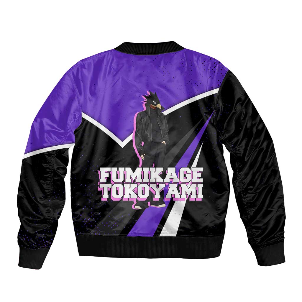 Fumikage Tokoyami My Hero Academia Bomber Jacket Anime Grunge Splatter Graphic Style