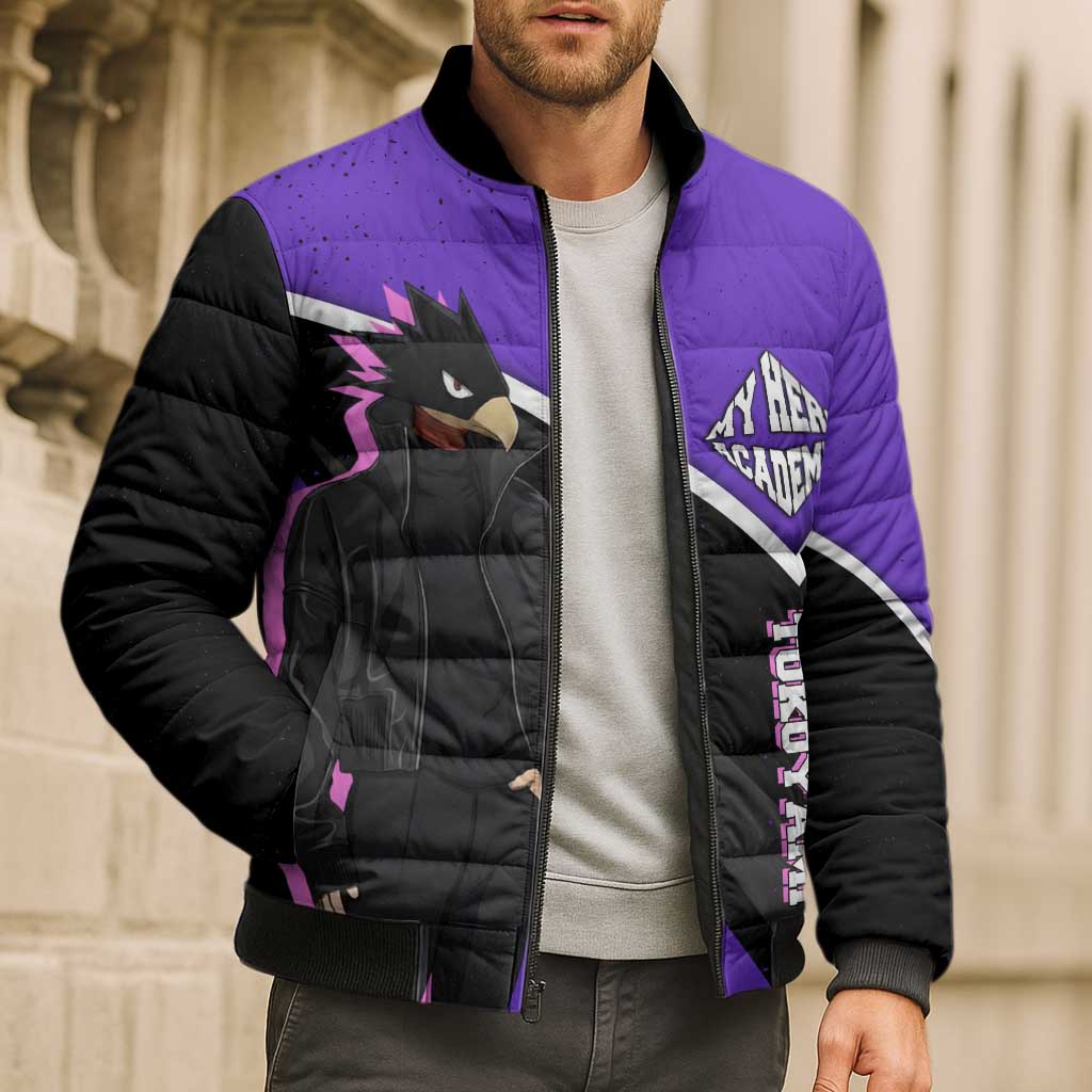 Fumikage Tokoyami My Hero Academia Bomber Puffer Jacket Anime Grunge Splatter Graphic Style