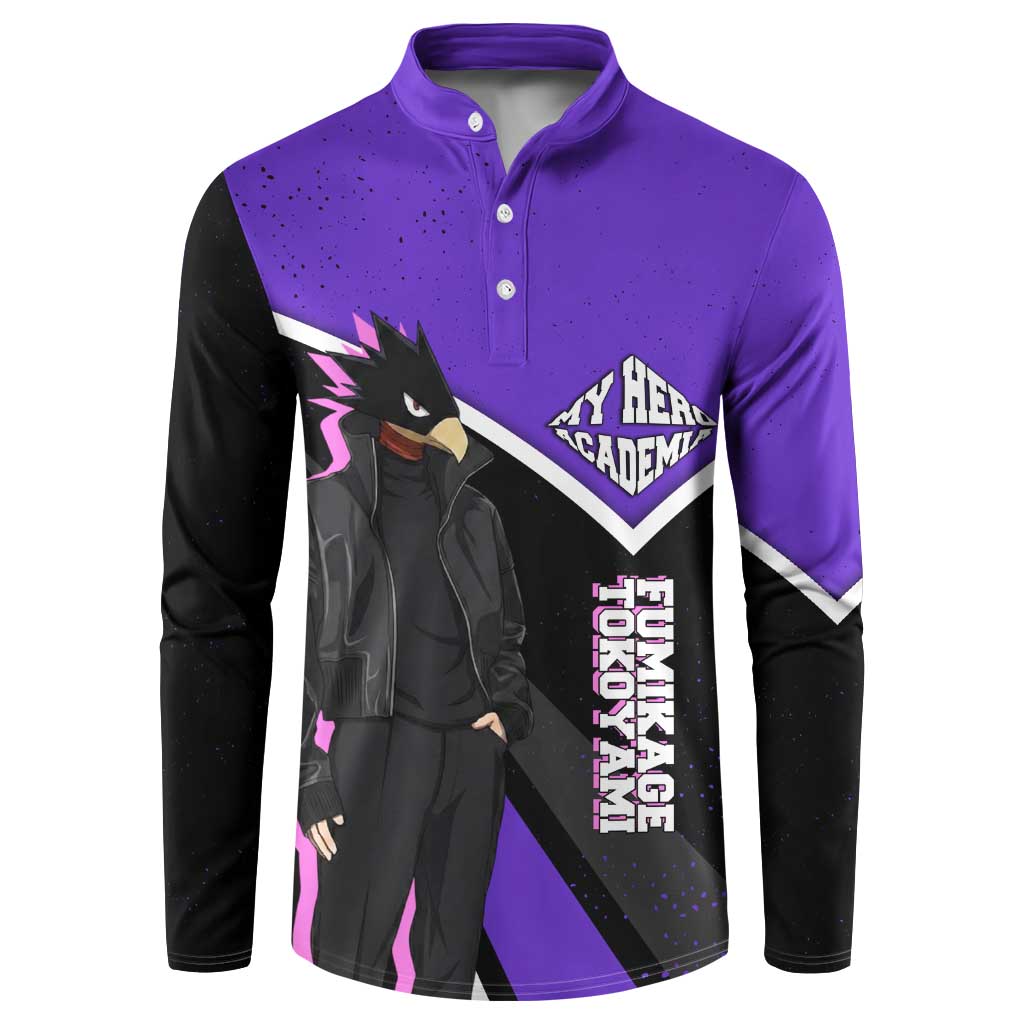 Fumikage Tokoyami My Hero Academia Button Sweatshirt Anime Grunge Splatter Graphic Style