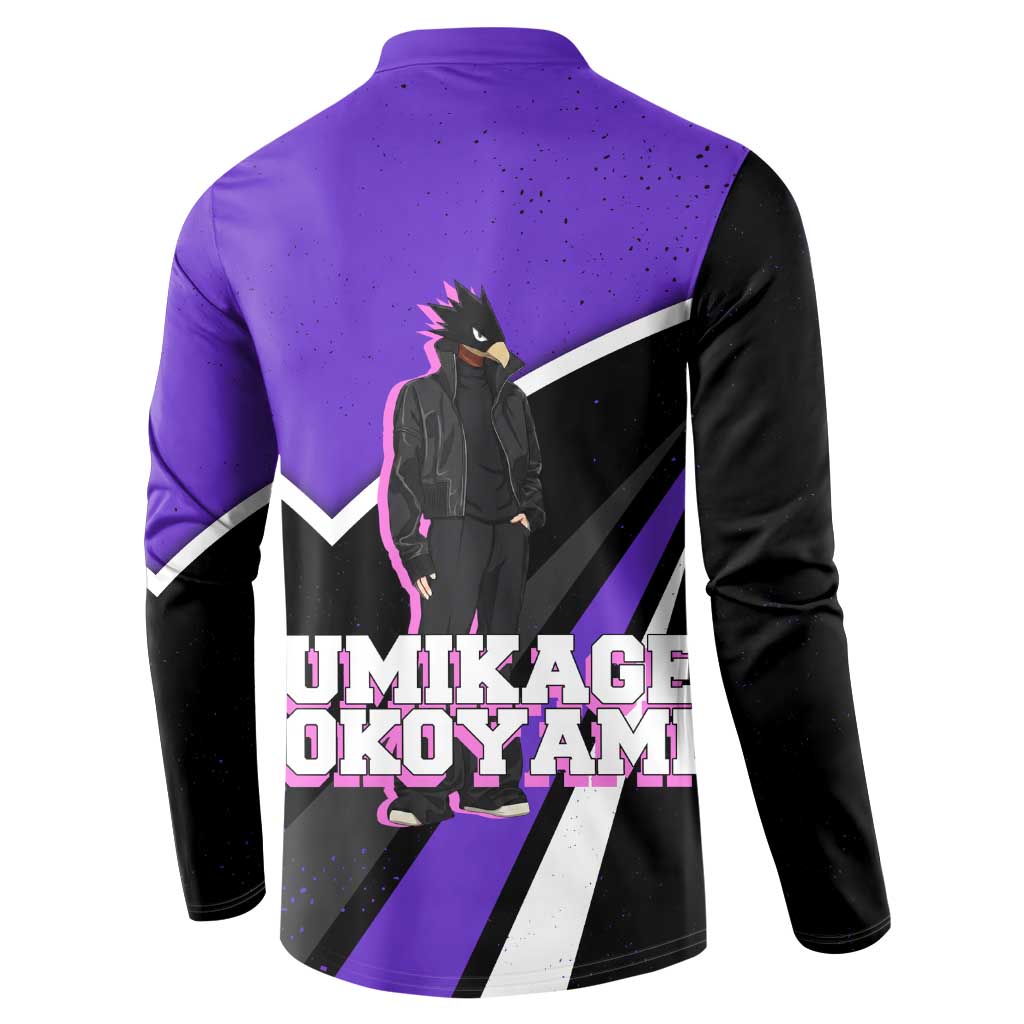 Fumikage Tokoyami My Hero Academia Button Sweatshirt Anime Grunge Splatter Graphic Style
