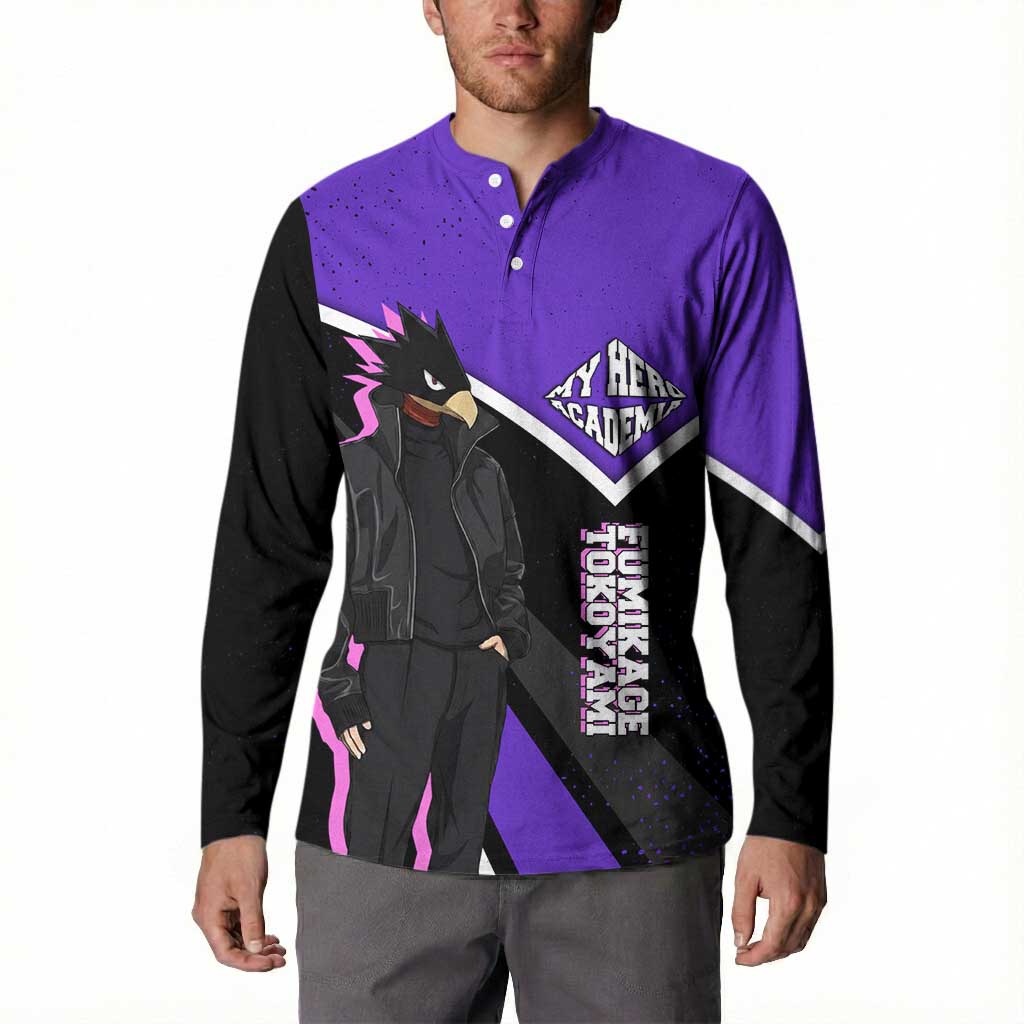 Fumikage Tokoyami My Hero Academia Button Sweatshirt Anime Grunge Splatter Graphic Style