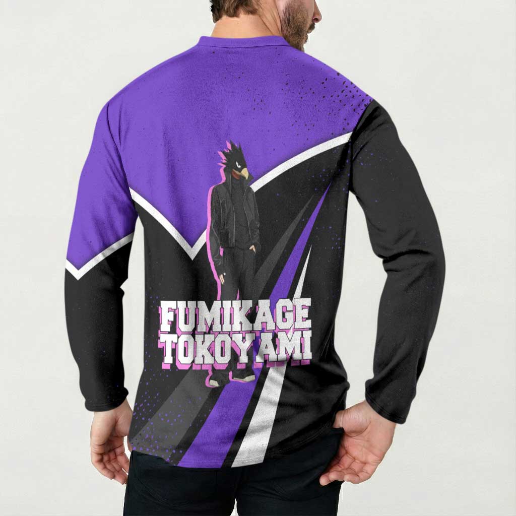 Fumikage Tokoyami My Hero Academia Button Sweatshirt Anime Grunge Splatter Graphic Style