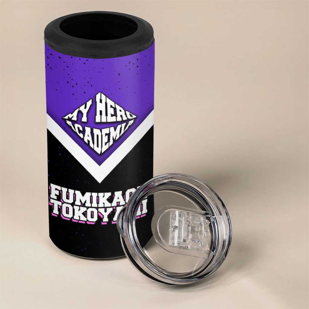 Fumikage Tokoyami My Hero Academia 4 in 1 Can Cooler Tumbler Anime Grunge Splatter Graphic Style
