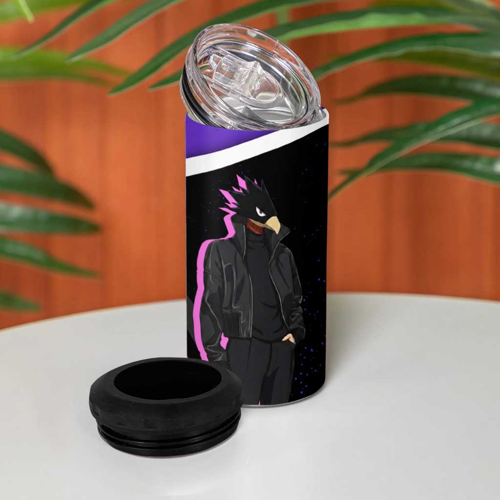Fumikage Tokoyami My Hero Academia 4 in 1 Can Cooler Tumbler Anime Grunge Splatter Graphic Style