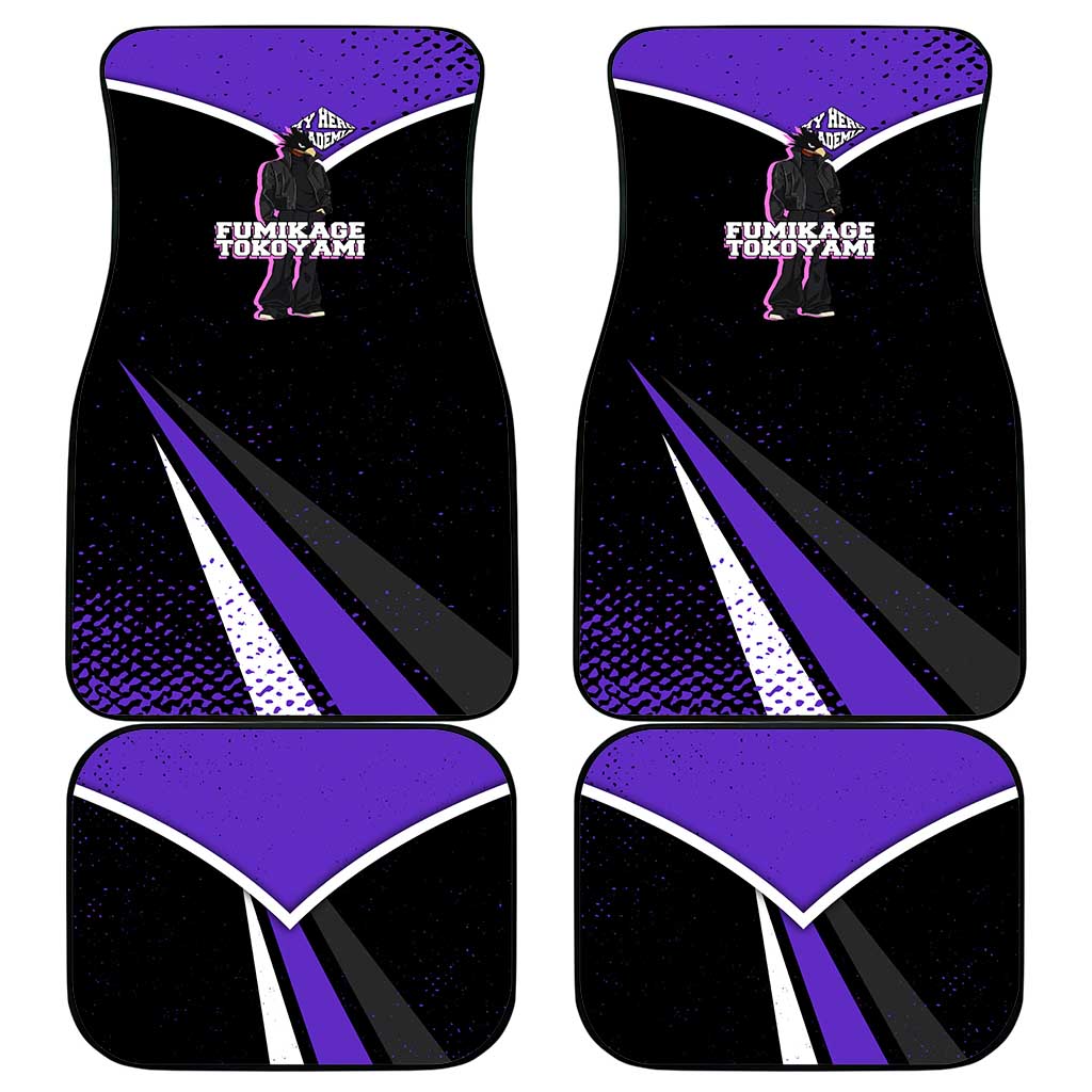 Fumikage Tokoyami My Hero Academia Car Mats Anime Grunge Splatter Graphic Style