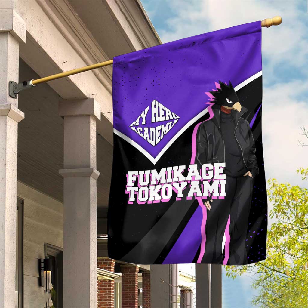 Fumikage Tokoyami My Hero Academia Garden Flag Anime Grunge Splatter Graphic Style