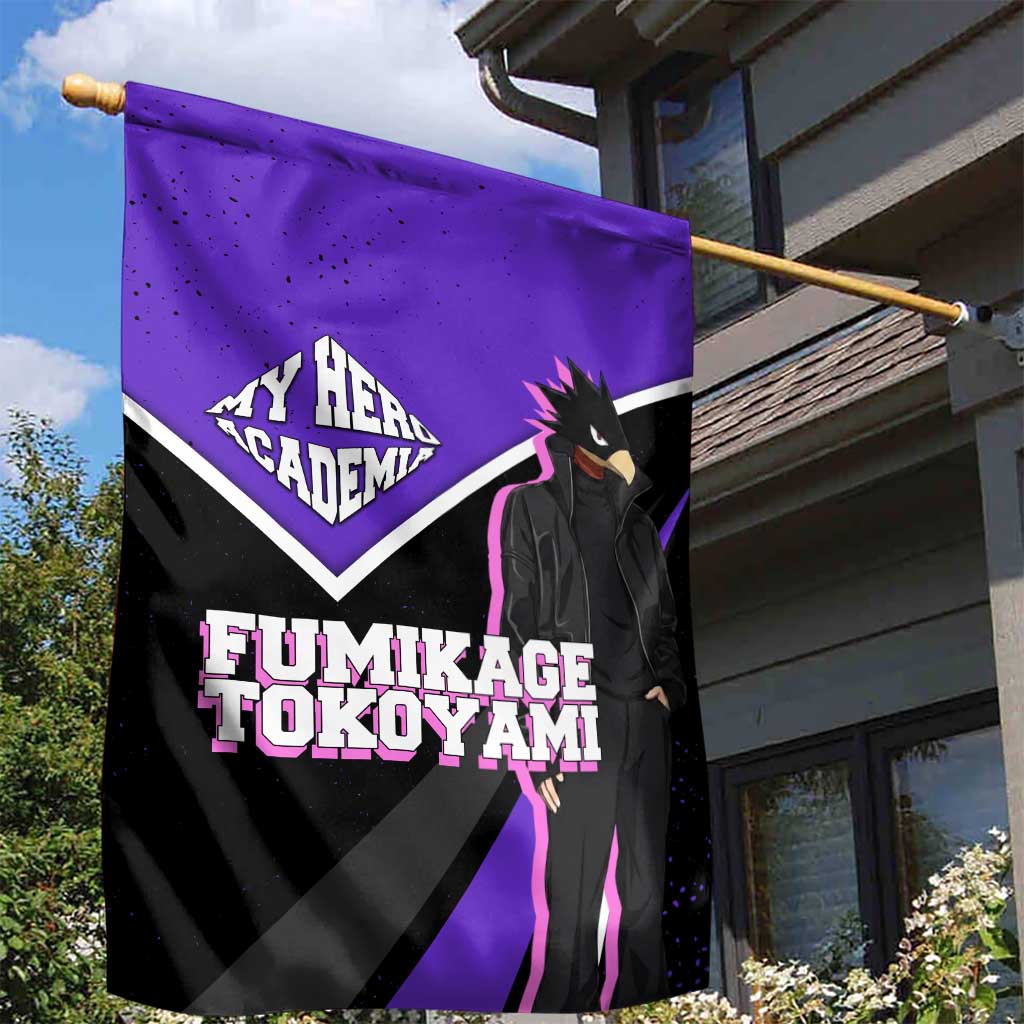 Fumikage Tokoyami My Hero Academia Garden Flag Anime Grunge Splatter Graphic Style