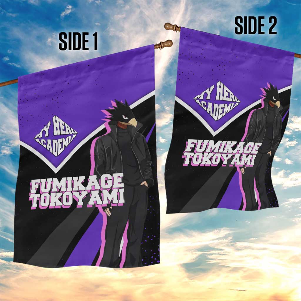 Fumikage Tokoyami My Hero Academia Garden Flag Anime Grunge Splatter Graphic Style