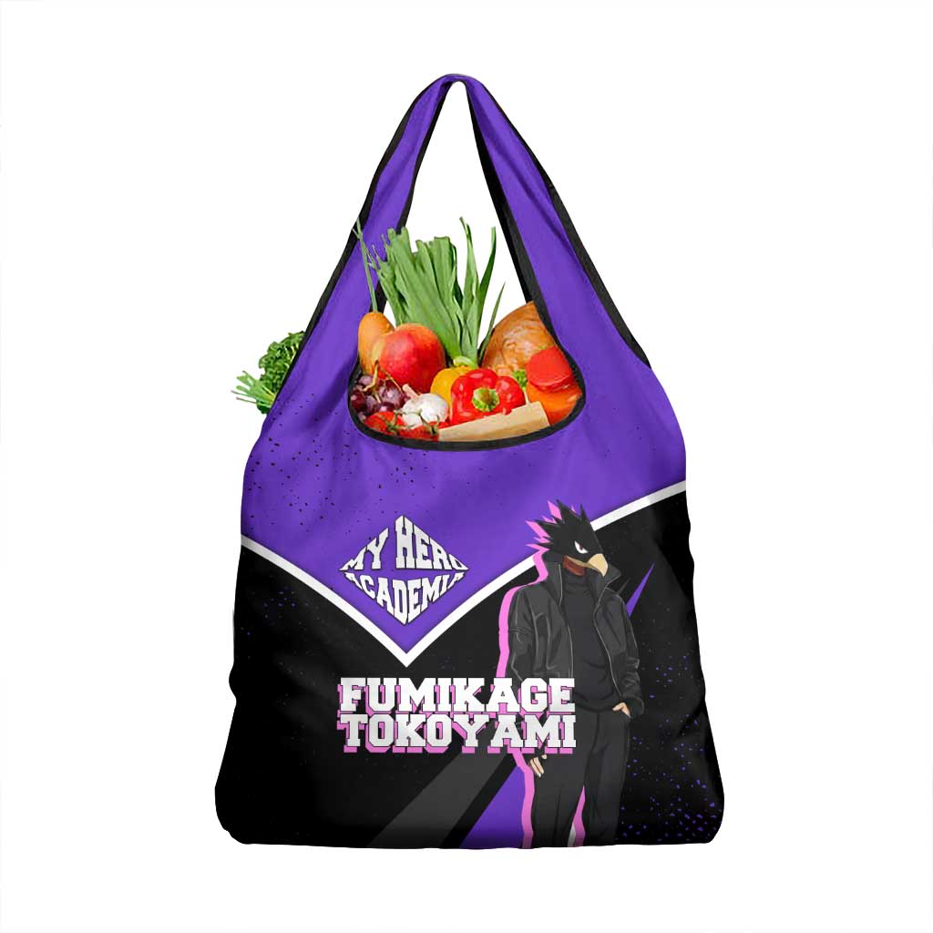 Fumikage Tokoyami My Hero Academia Grocery Bag Anime Grunge Splatter Graphic Style