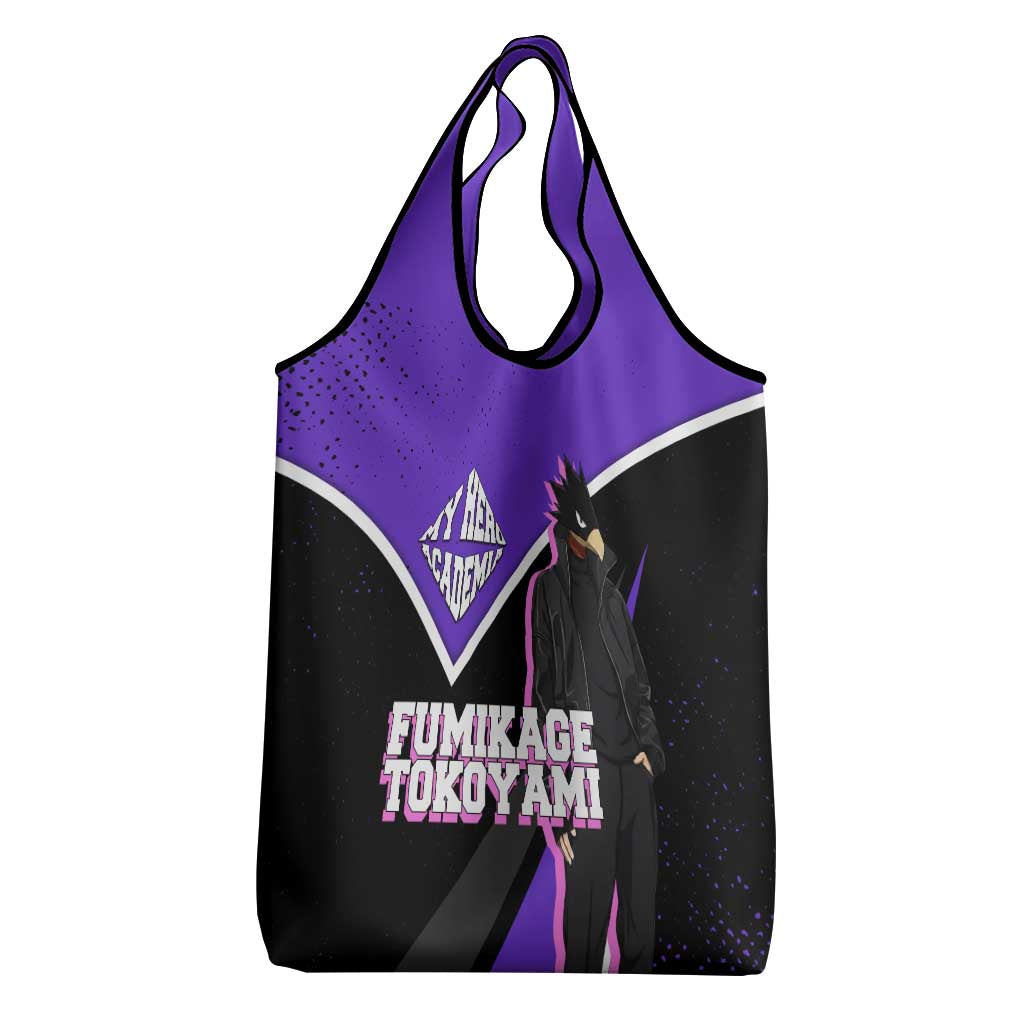 Fumikage Tokoyami My Hero Academia Grocery Bag Anime Grunge Splatter Graphic Style