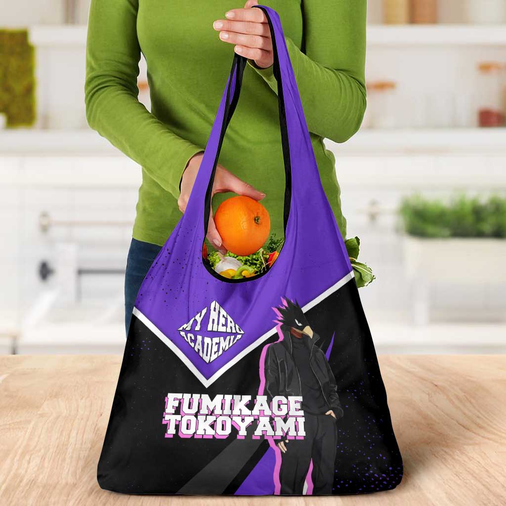 Fumikage Tokoyami My Hero Academia Grocery Bag Anime Grunge Splatter Graphic Style