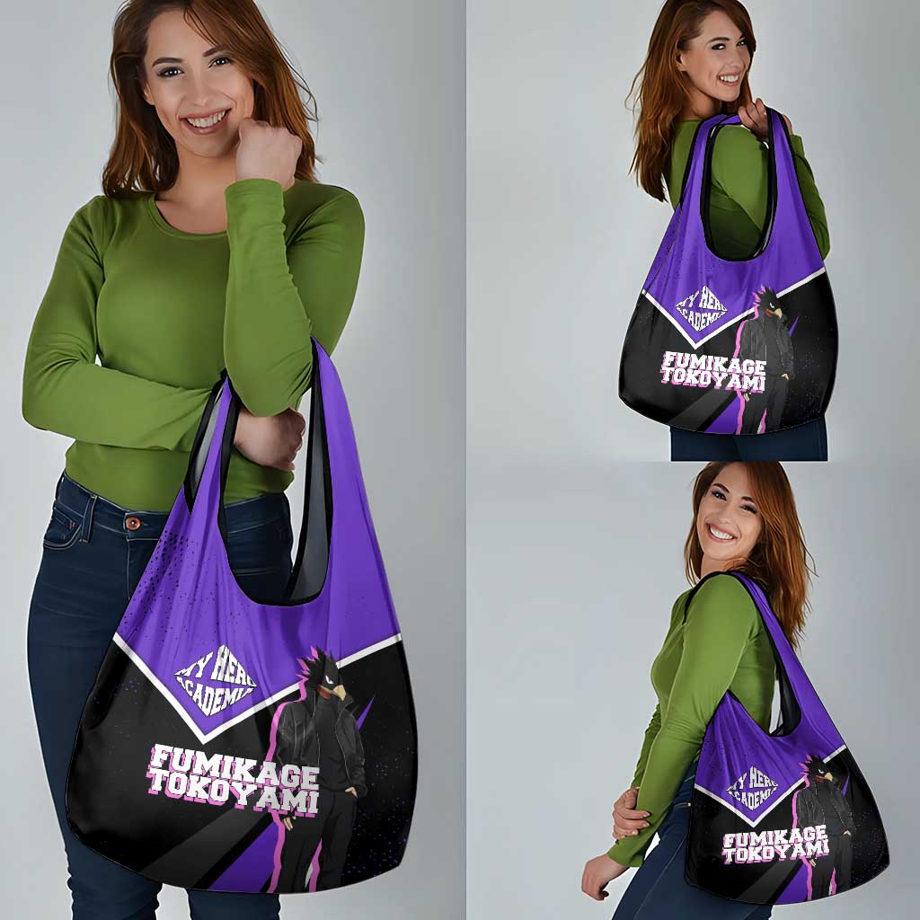 Fumikage Tokoyami My Hero Academia Grocery Bag Anime Grunge Splatter Graphic Style