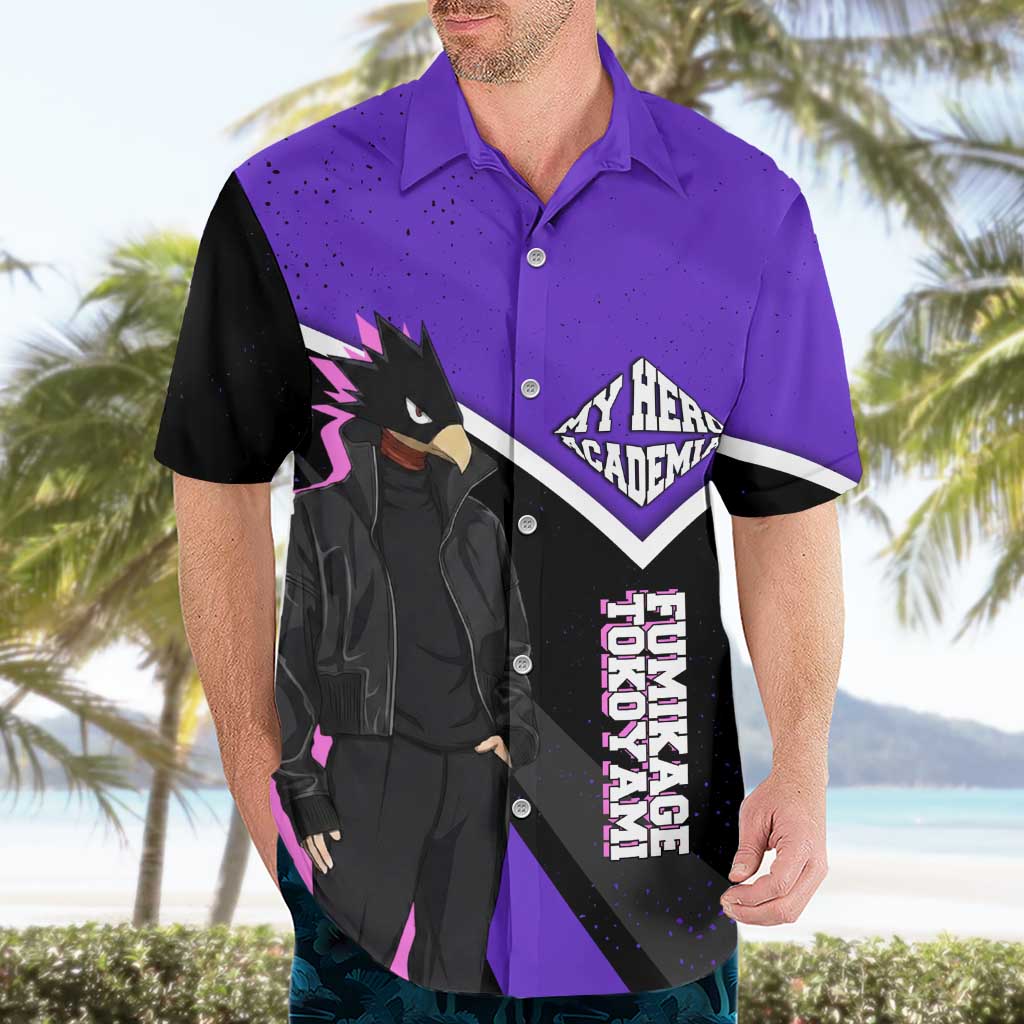 Fumikage Tokoyami My Hero Academia Hawaiian Shirt Anime Grunge Splatter Graphic Style