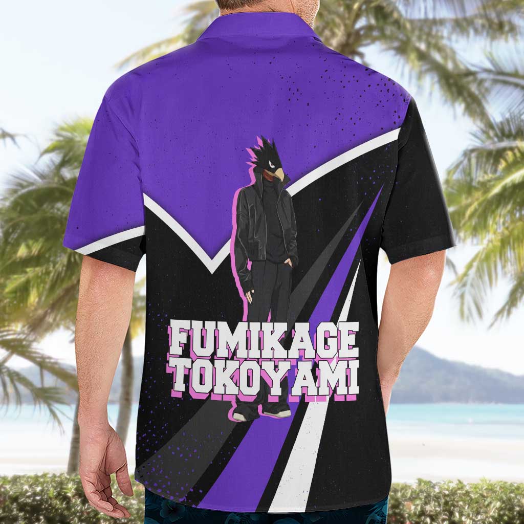 Fumikage Tokoyami My Hero Academia Hawaiian Shirt Anime Grunge Splatter Graphic Style
