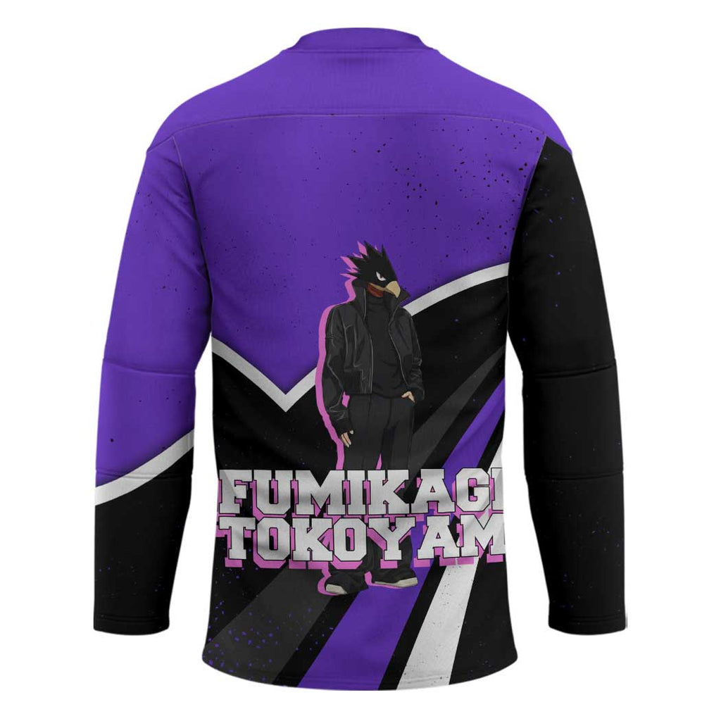 Fumikage Tokoyami My Hero Academia Hockey Jersey Anime Grunge Splatter Graphic Style