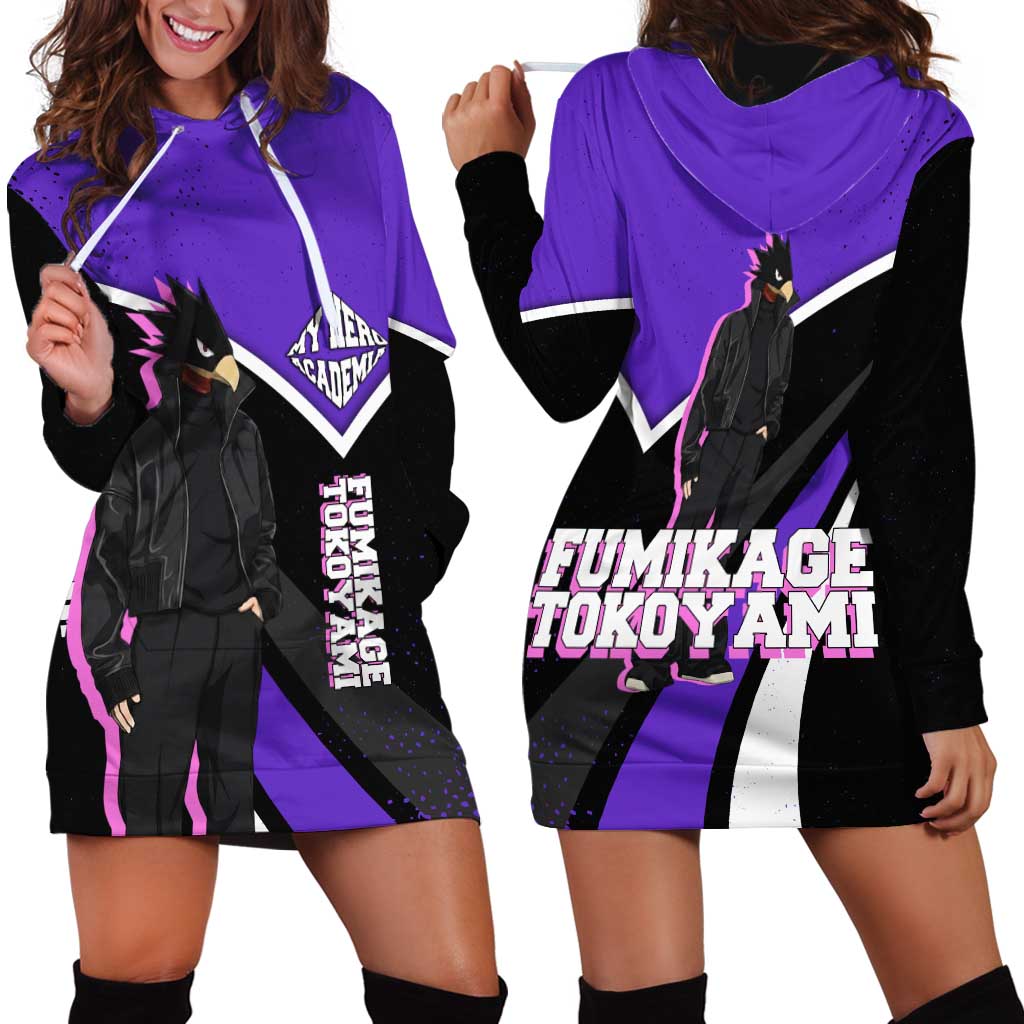 Fumikage Tokoyami My Hero Academia Hoodie Dress Anime Grunge Splatter Graphic Style