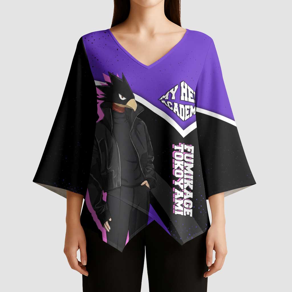 Fumikage Tokoyami My Hero Academia Kimono Sleeve Blouse Anime Grunge Splatter Graphic Style
