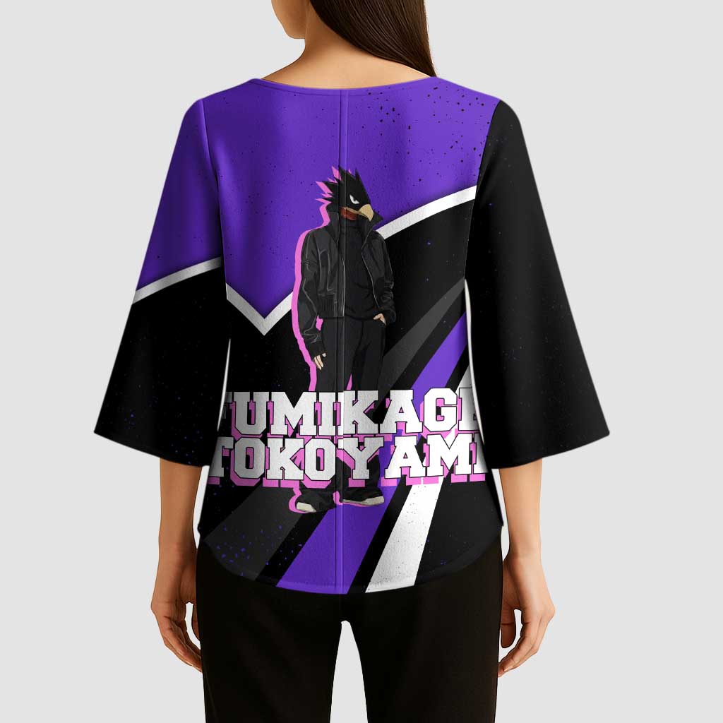 Fumikage Tokoyami My Hero Academia Kimono Sleeve Blouse Anime Grunge Splatter Graphic Style