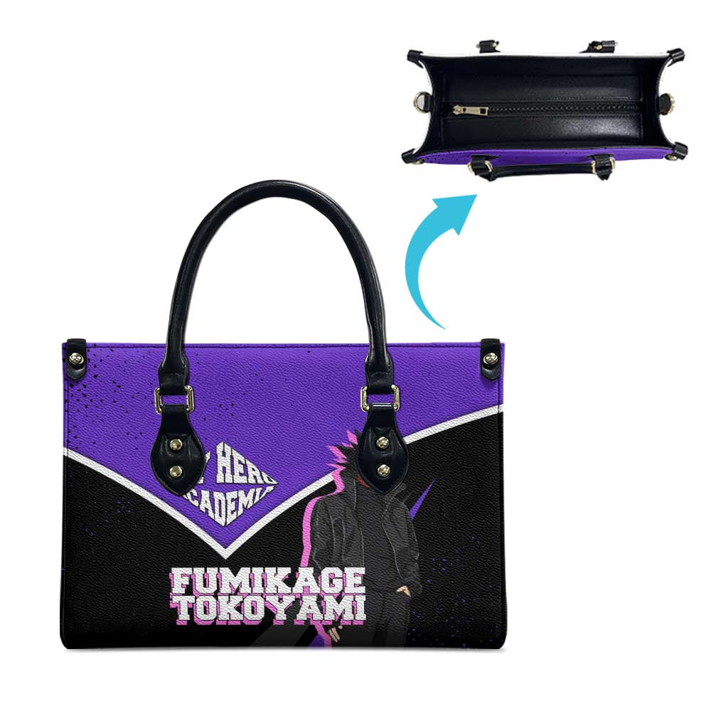 Fumikage Tokoyami My Hero Academia Leather Bag Anime Grunge Splatter Graphic Style