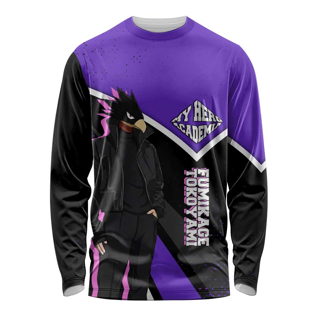 Fumikage Tokoyami My Hero Academia Long Sleeve Shirt Anime Grunge Splatter Graphic Style