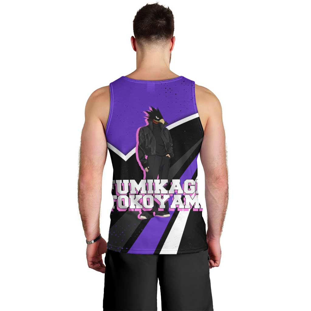 Fumikage Tokoyami My Hero Academia Men Tank Top Anime Grunge Splatter Graphic Style