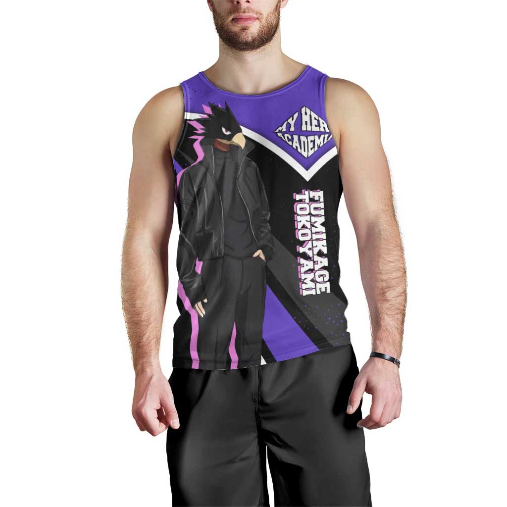 Fumikage Tokoyami My Hero Academia Men Tank Top Anime Grunge Splatter Graphic Style