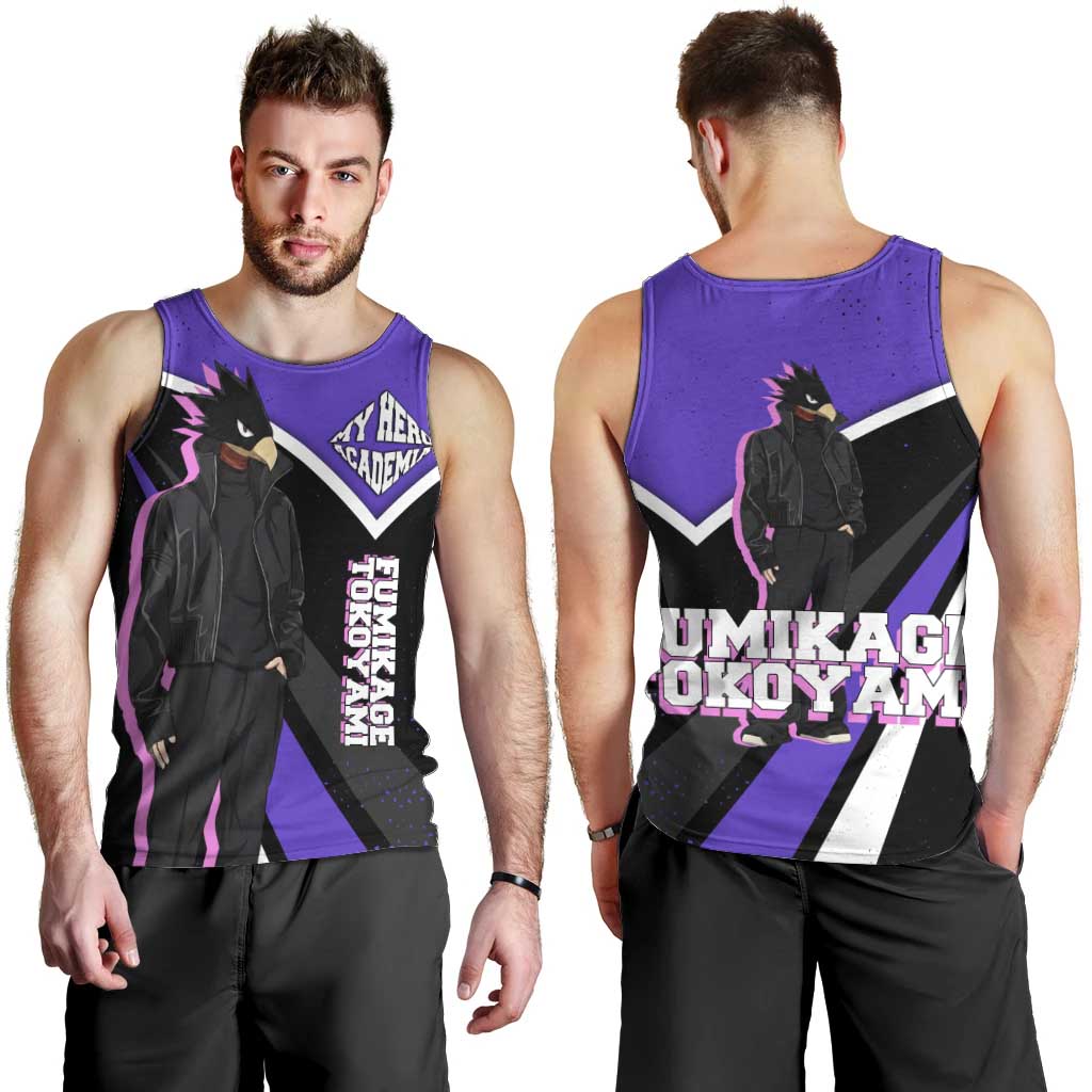 Fumikage Tokoyami My Hero Academia Men Tank Top Anime Grunge Splatter Graphic Style