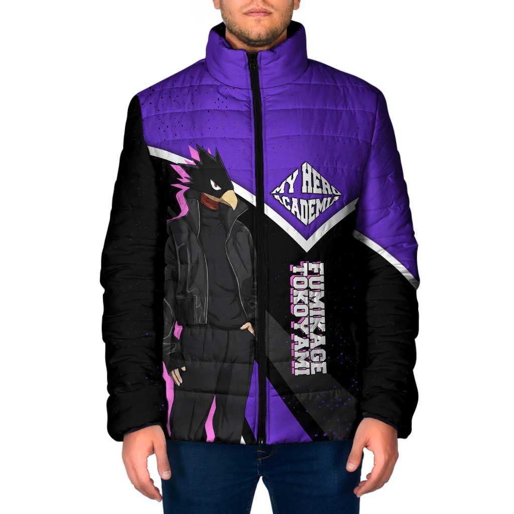 Fumikage Tokoyami My Hero Academia Padded Jacket Anime Grunge Splatter Graphic Style