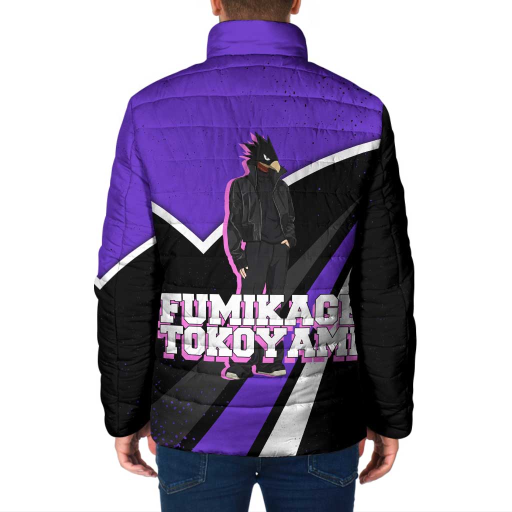 Fumikage Tokoyami My Hero Academia Padded Jacket Anime Grunge Splatter Graphic Style
