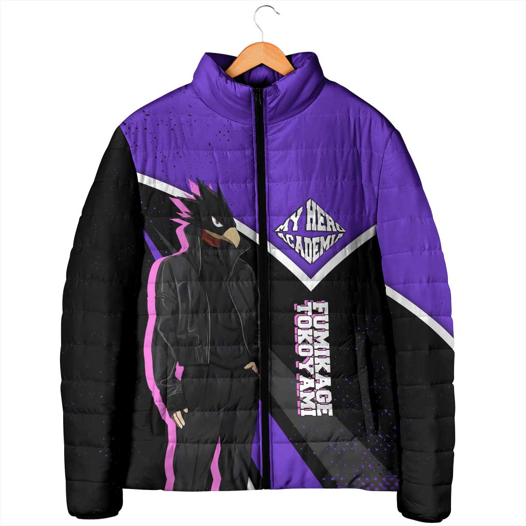 Fumikage Tokoyami My Hero Academia Padded Jacket Anime Grunge Splatter Graphic Style