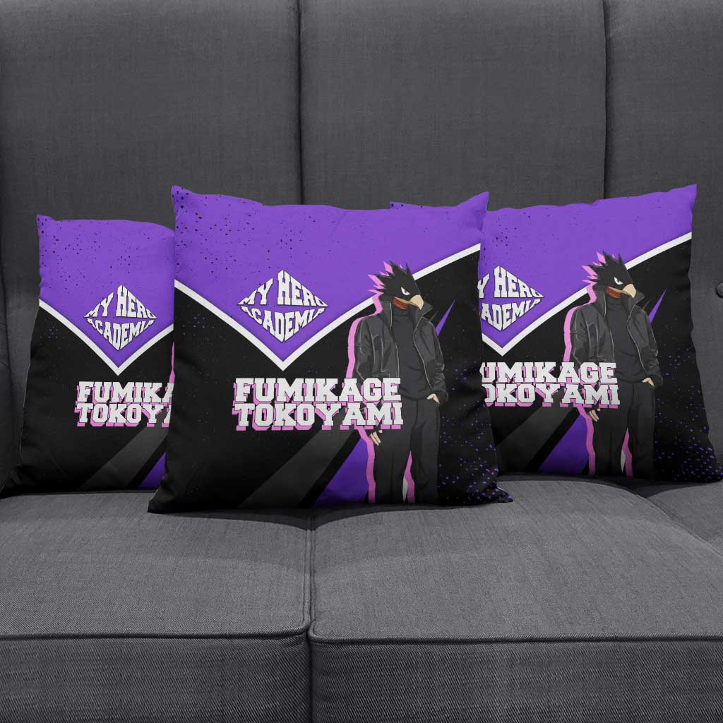 Fumikage Tokoyami My Hero Academia Pillow Cover Anime Grunge Splatter Graphic Style