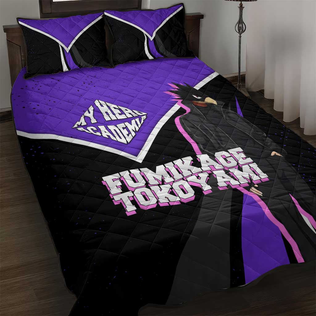 Fumikage Tokoyami My Hero Academia Quilt Bed Set Anime Grunge Splatter Graphic Style